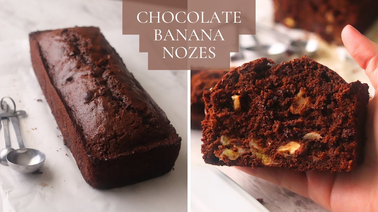 Bolo de Banana com Nozes e Chocolate